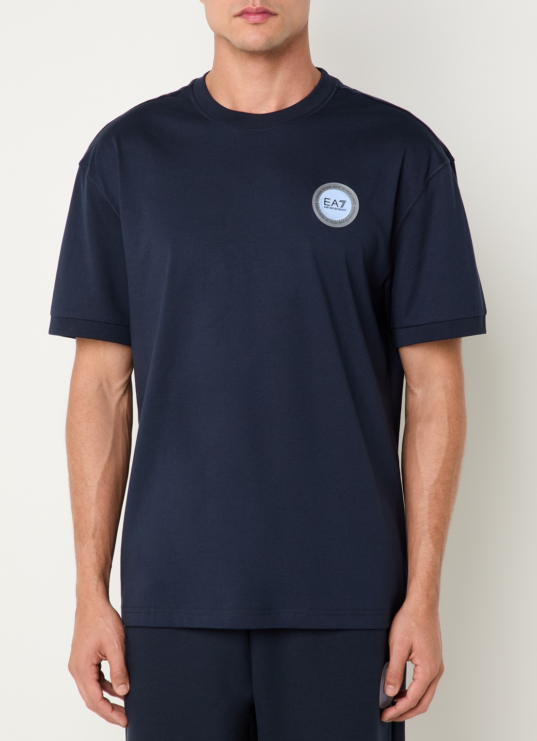 Armani T-shirt met logo - detail 3 blauw