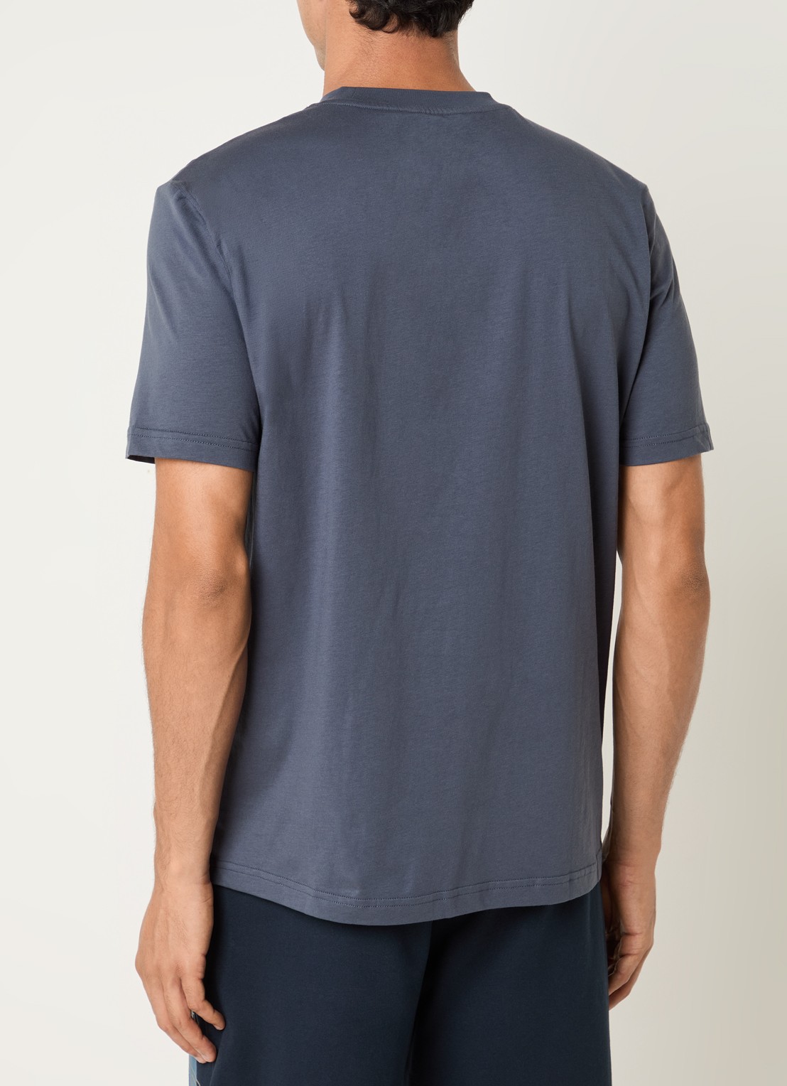 Armani T-shirt met logo - achterkant staalblauw