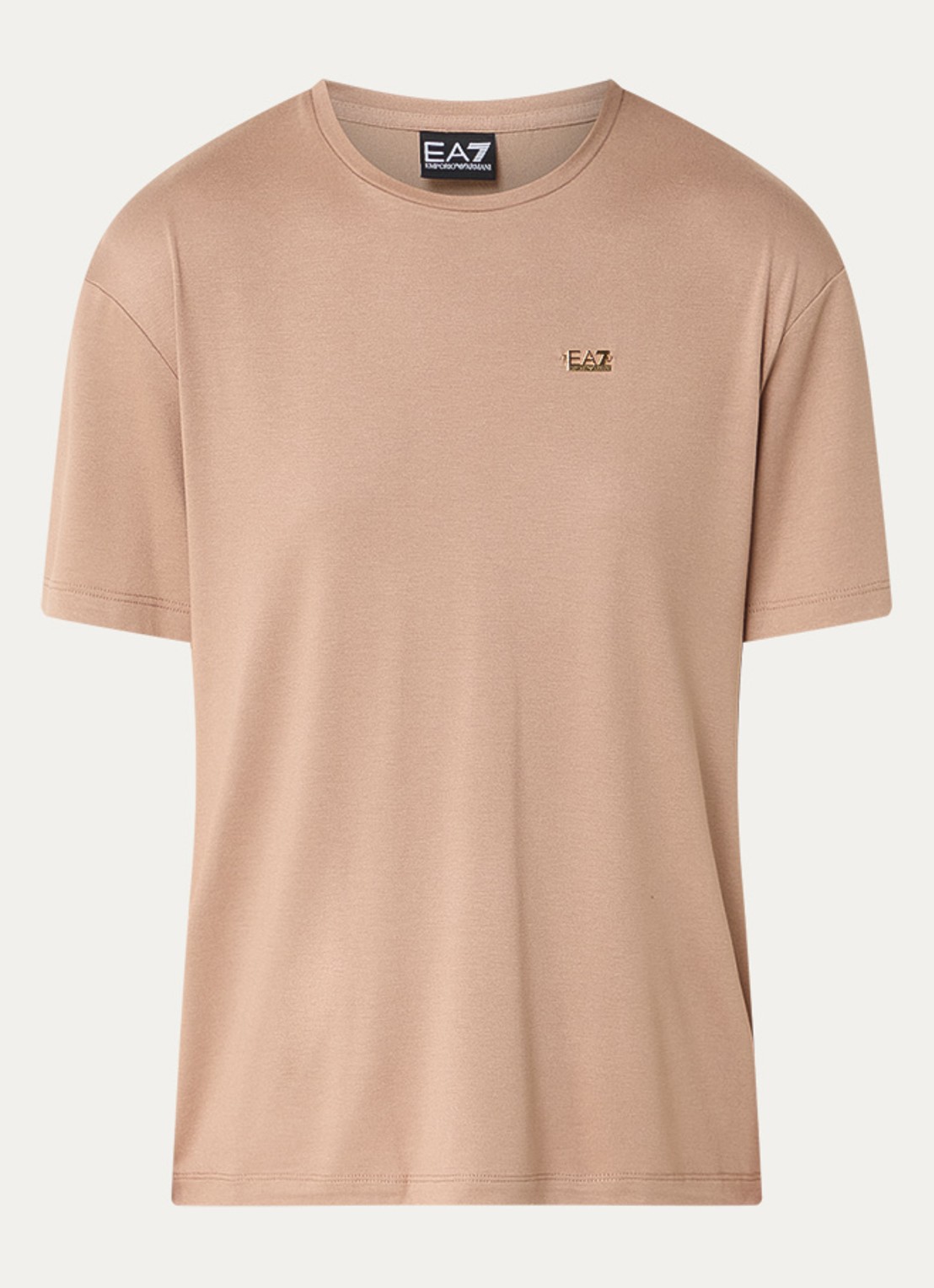 Armani T-shirt met logo - voorkant vanillegeel