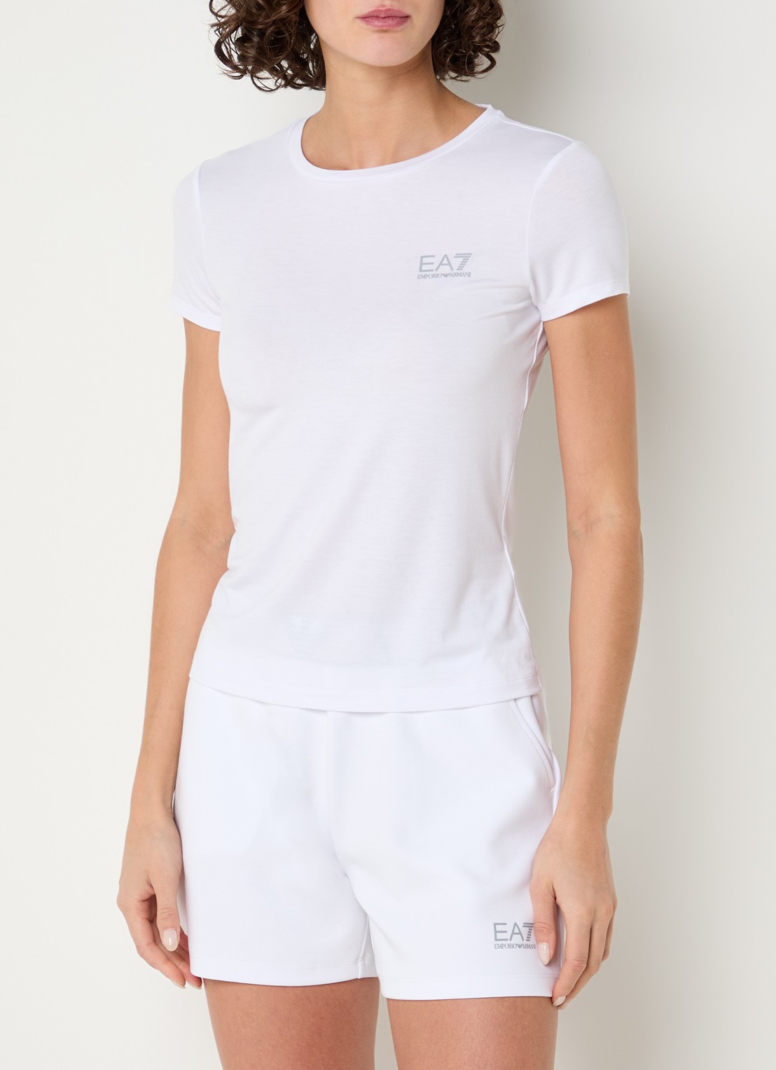 Armani T-shirt met logo - detail 4 wit