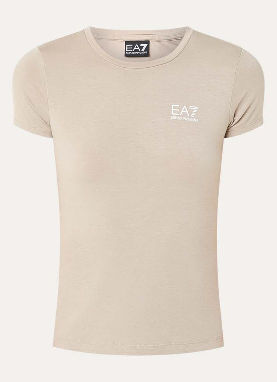 Armani T-shirt met logo - voorkant beige