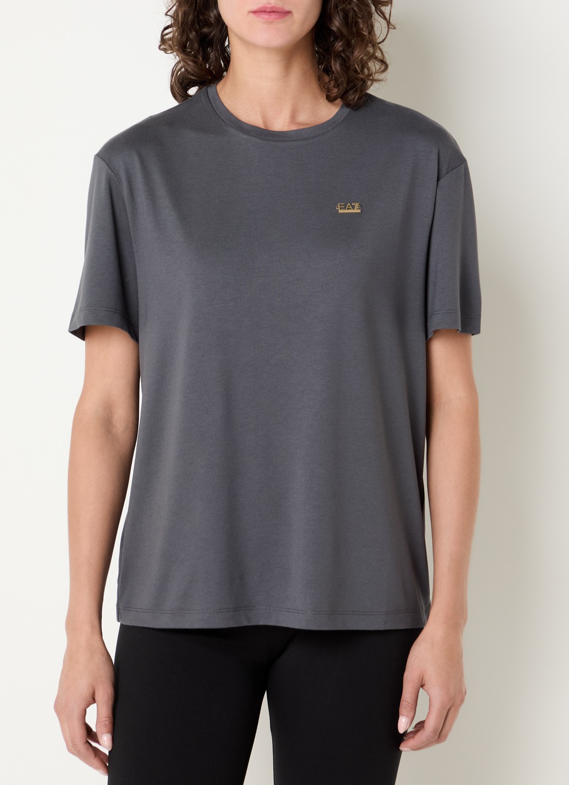 Armani T-shirt met logo - detail 3 antraciet