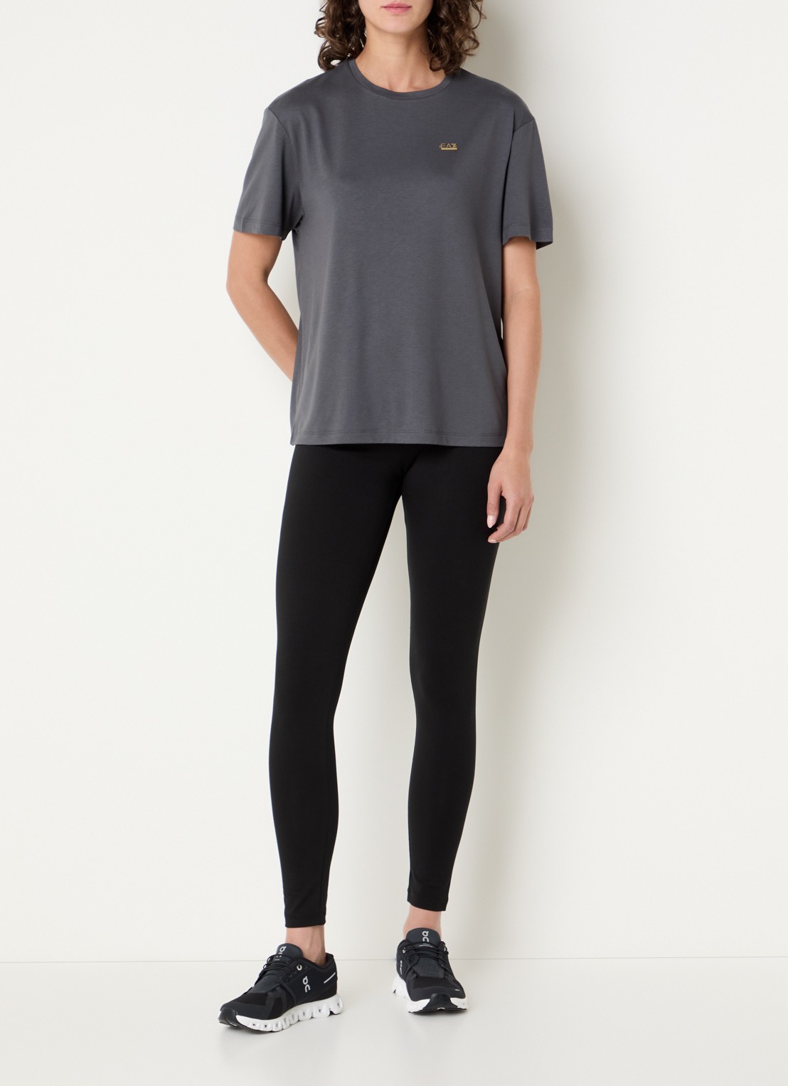 Armani T-shirt met logo - voorkant 2 antraciet