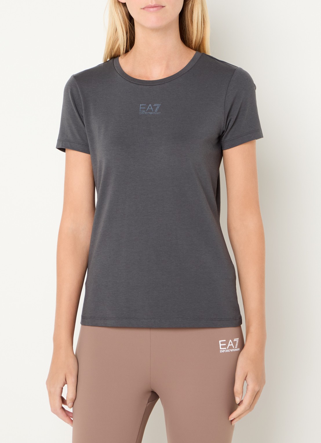 Armani T-shirt met logo - detail 3 antraciet