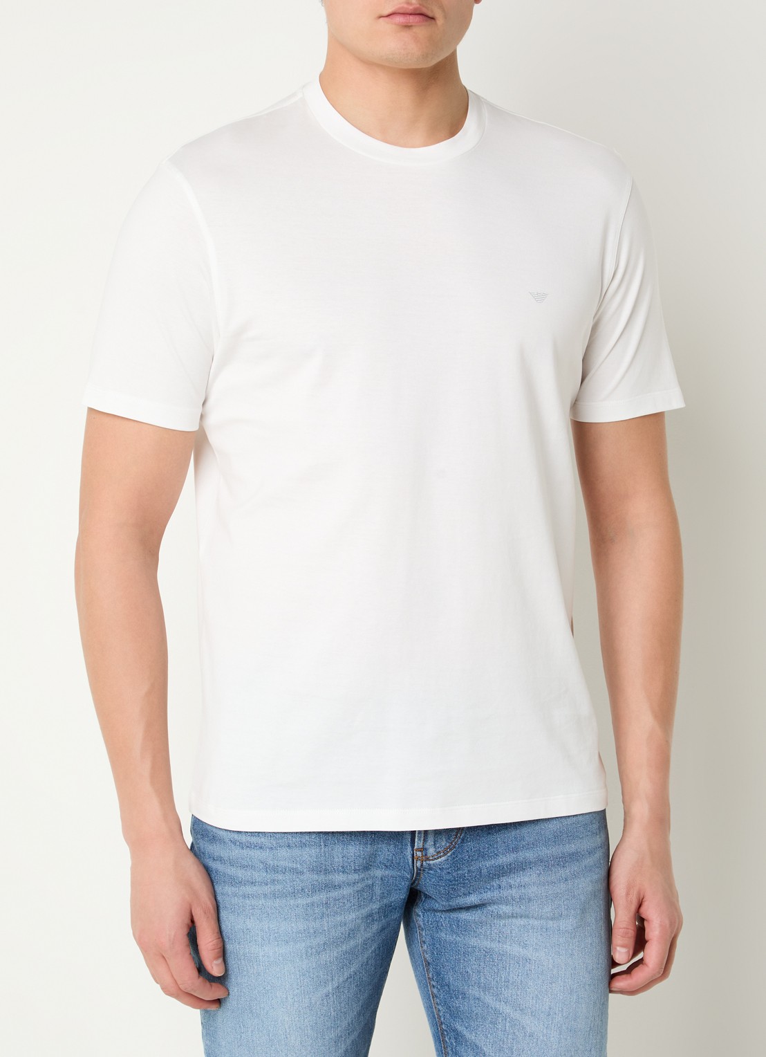 Armani T-shirt met logo - detail 4 gebroken wit