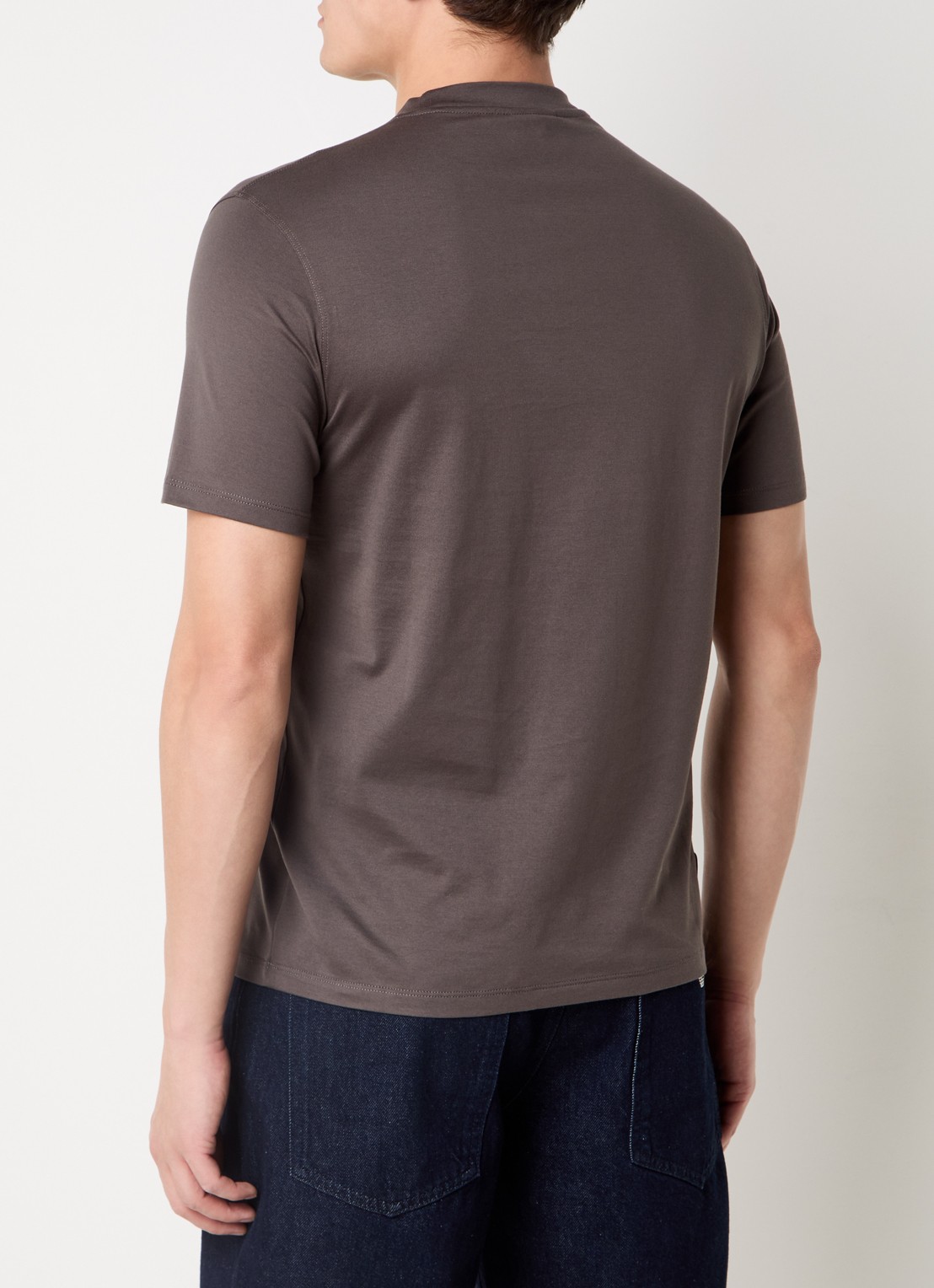 Armani T-shirt met logo - achterkant donkerbruin
