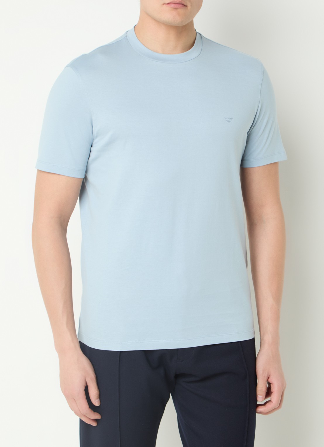 Armani T-shirt met logo - detail 4 lichtblauw