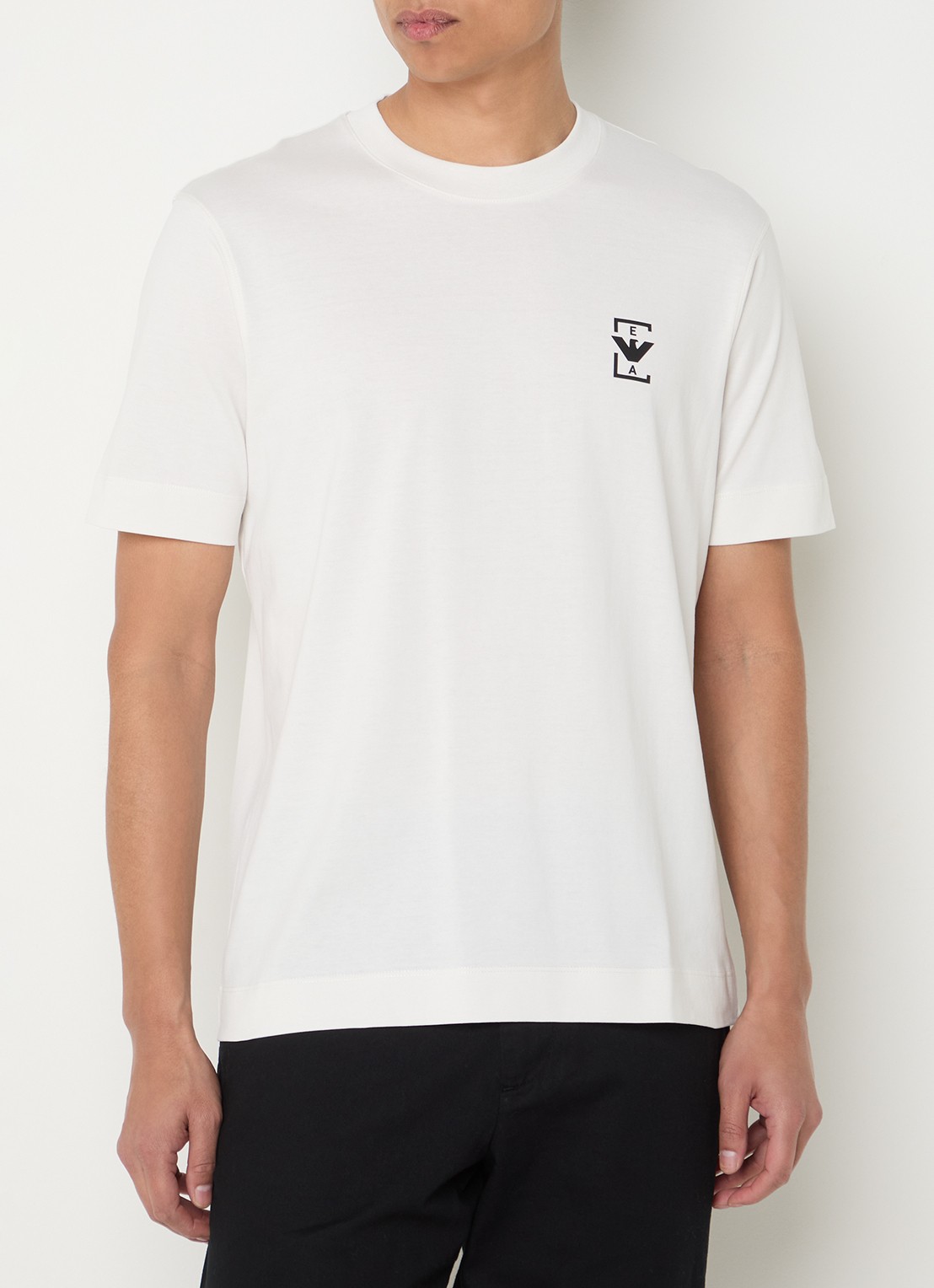 Armani T-shirt met logo - detail gebroken wit