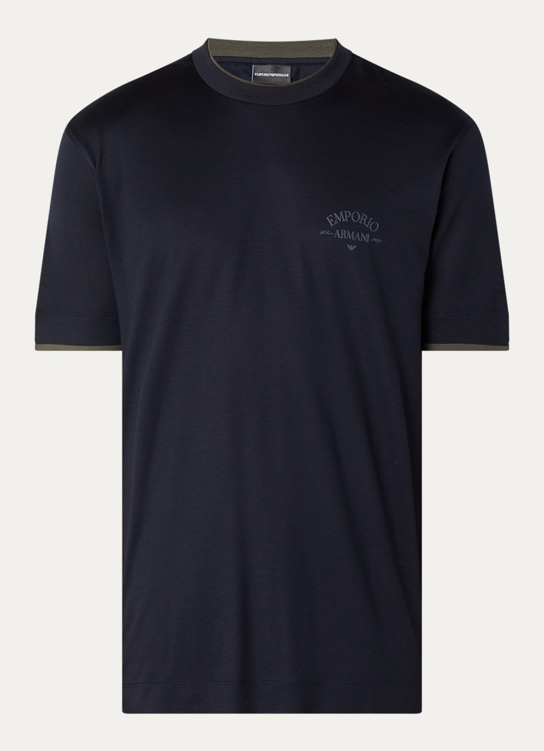 Armani T-shirt  met logo - voorkant 2 donkerblauw
