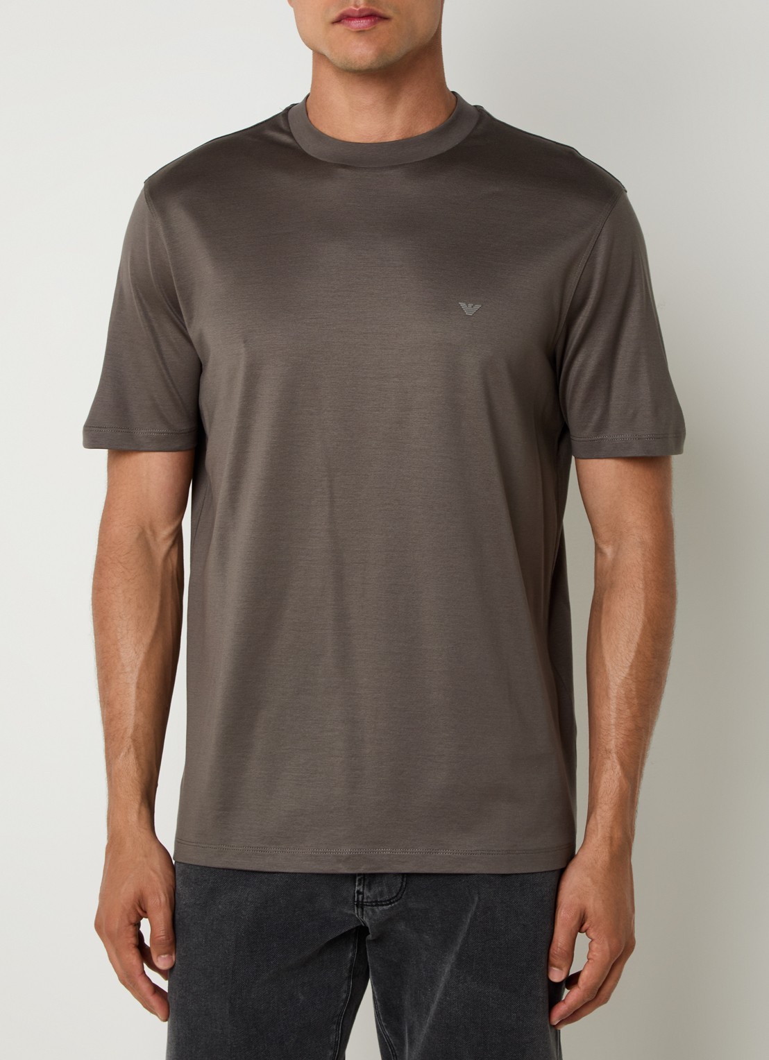 Armani T-shirt met logo - detail 2 bronsgroen