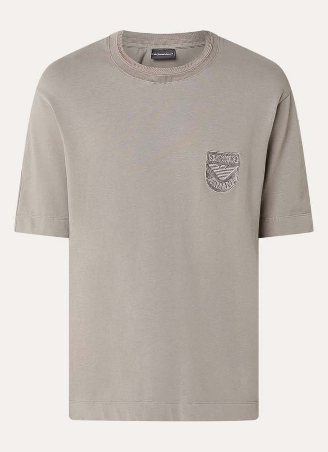 Armani T-shirt met logo - voorkant zand