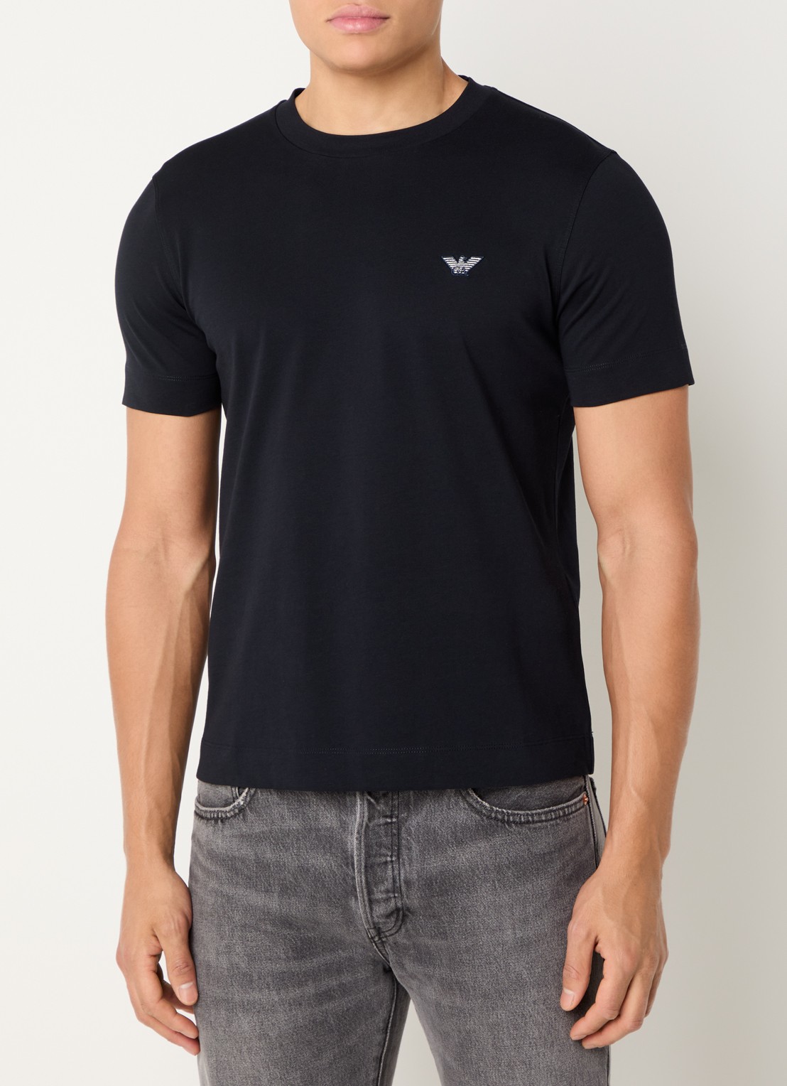 Armani T-shirt met logo - detail 3 blauw