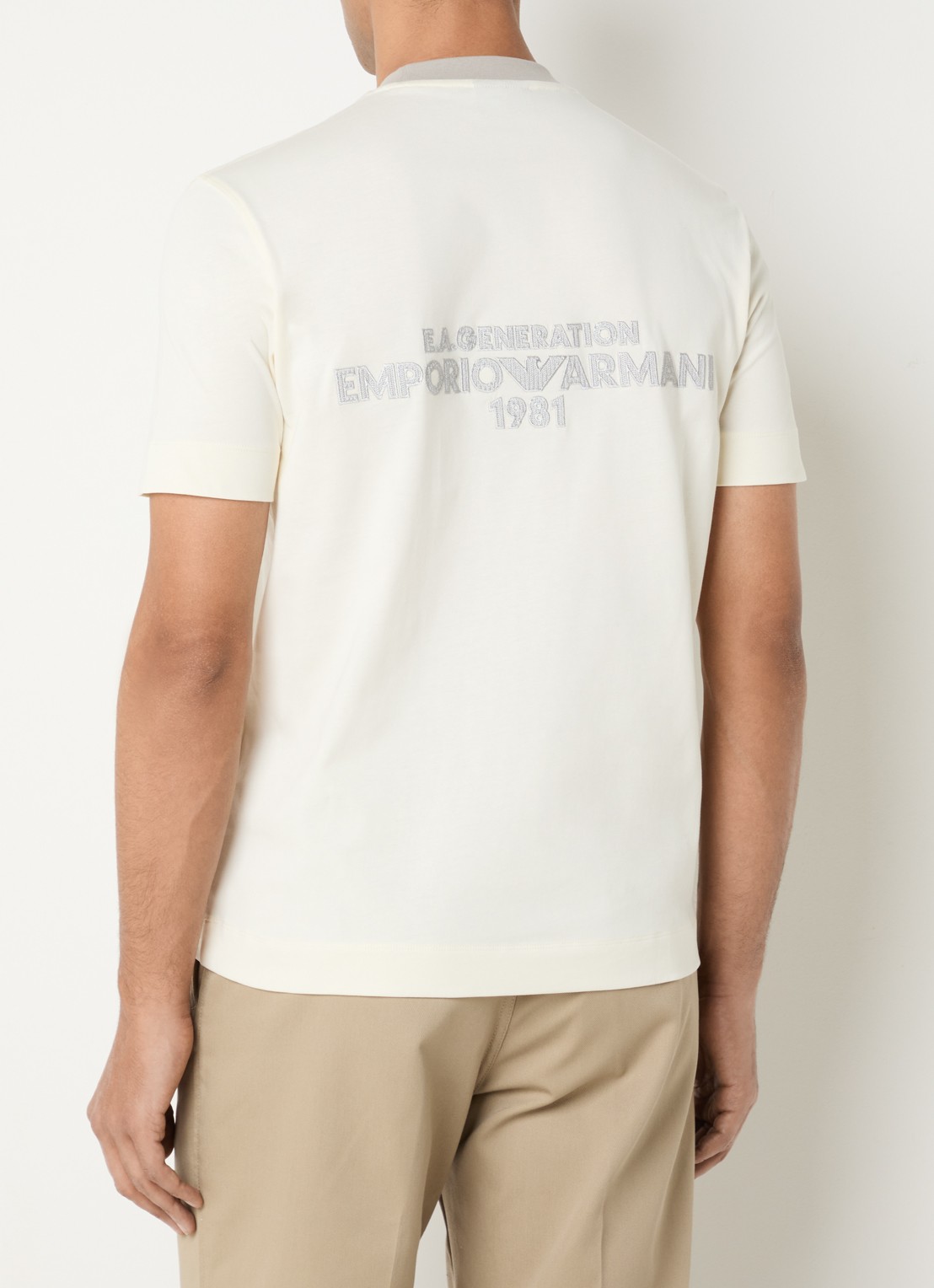 Armani T-shirt met logo - detail 3 wit