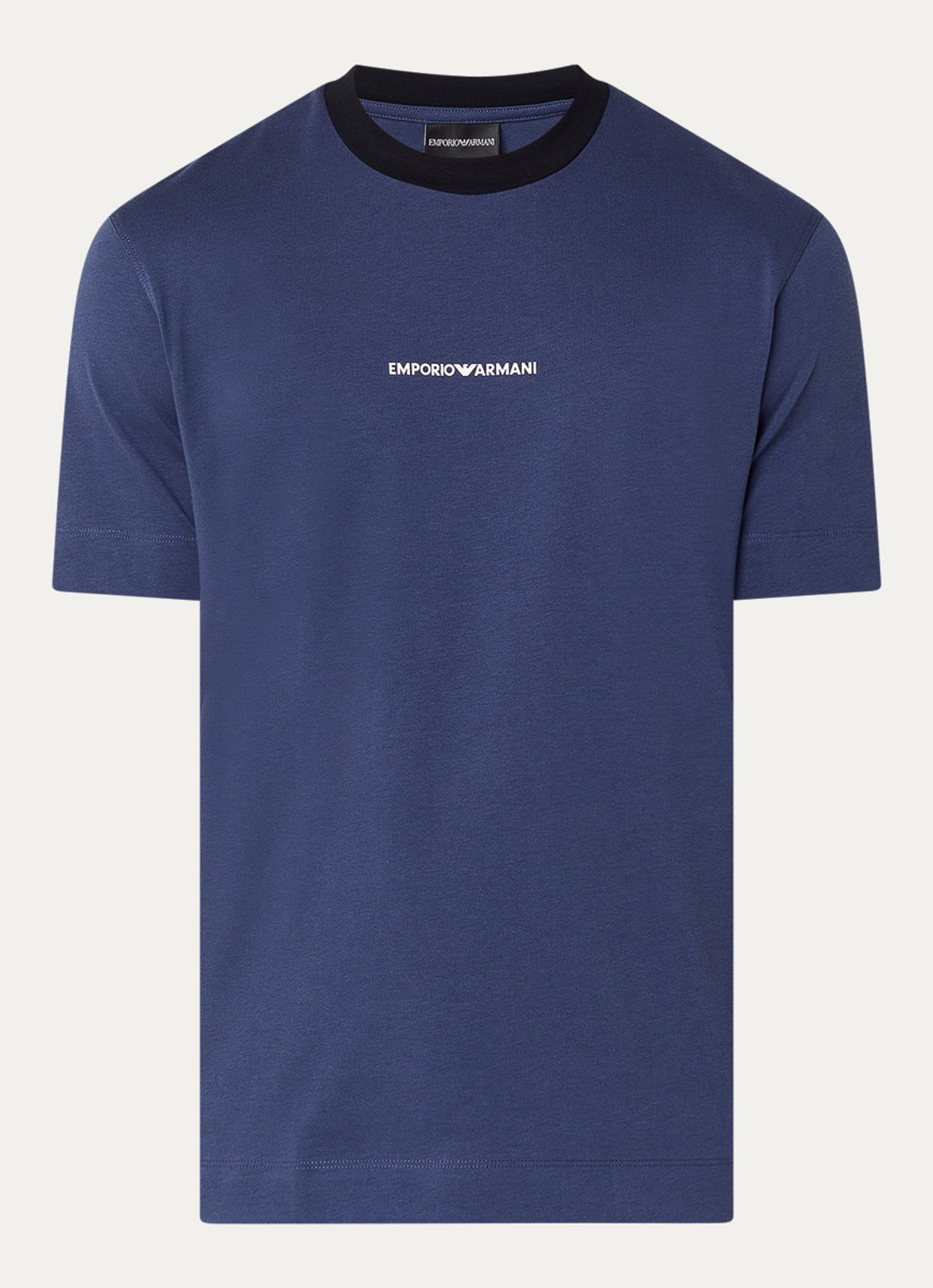 Armani T-shirt met logo - voorkant indigo