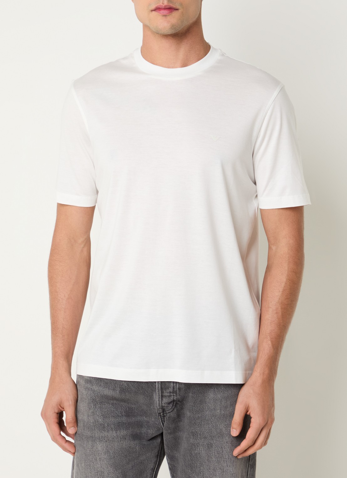 Armani T-shirt met logo - detail 3 gebroken wit