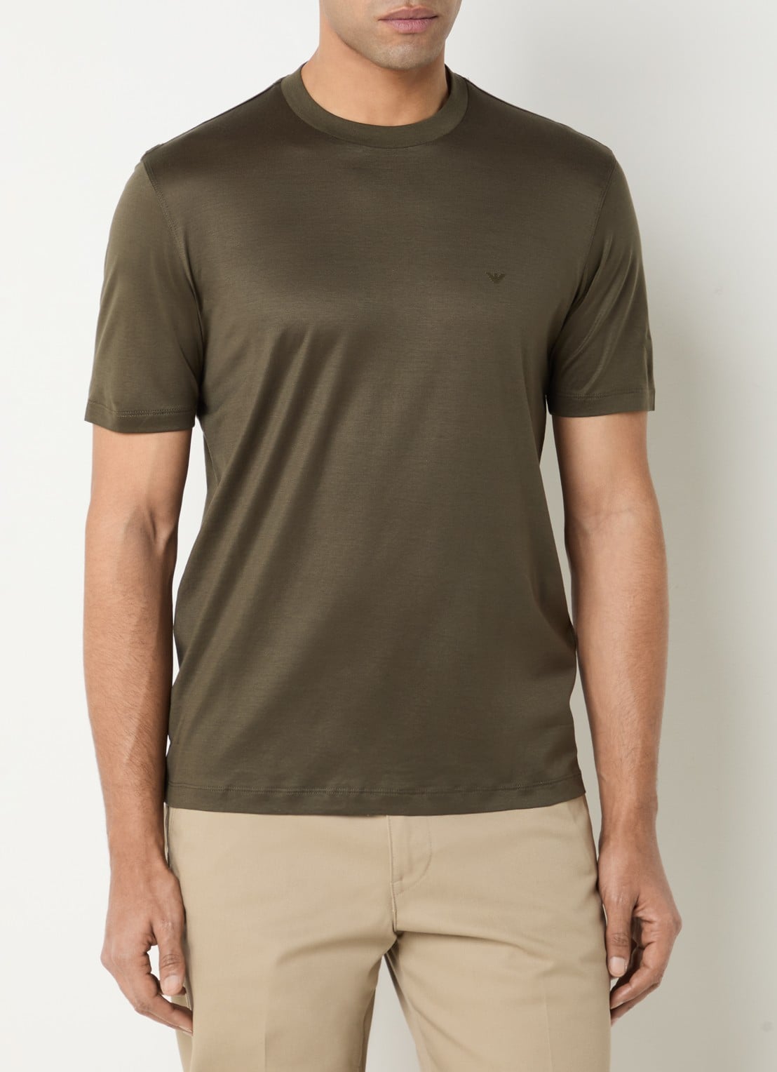Armani T-shirt met logo - detail 2 bronsgroen