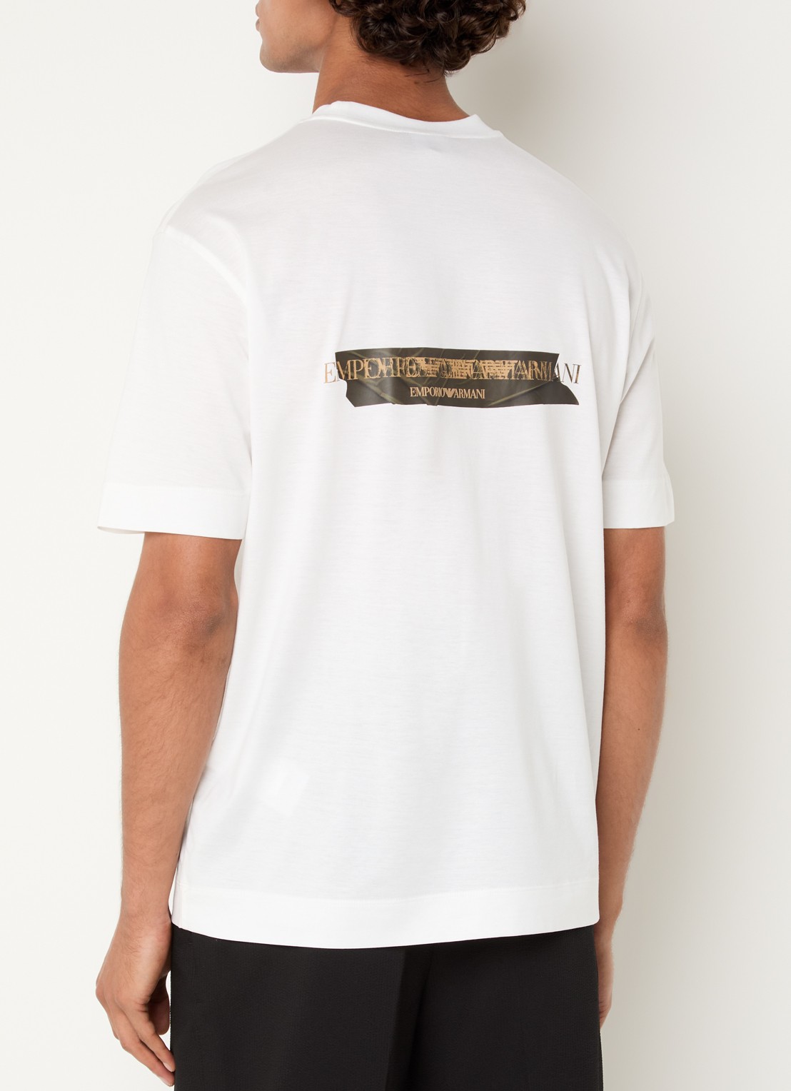 Armani T-shirt met logo - detail 3 wit