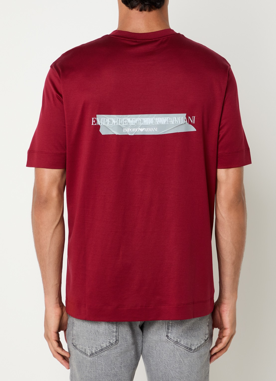 Armani T-shirt met logo - achterkant donkerrood