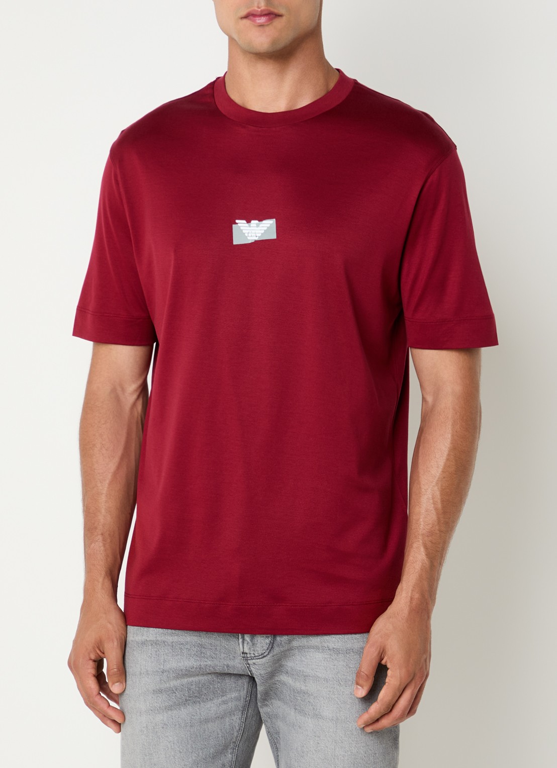 Armani T-shirt met logo - detail 2 donkerrood
