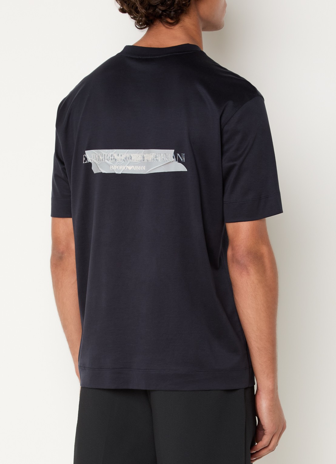Armani T-shirt met logo - detail donkerblauw