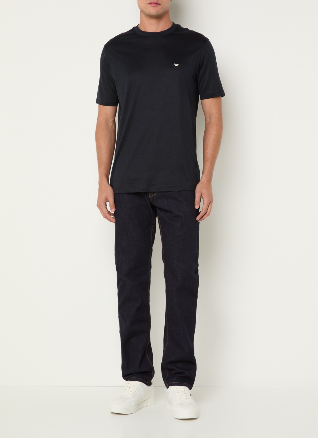 Armani T-shirt met logo - voorkant 2 donkerblauw
