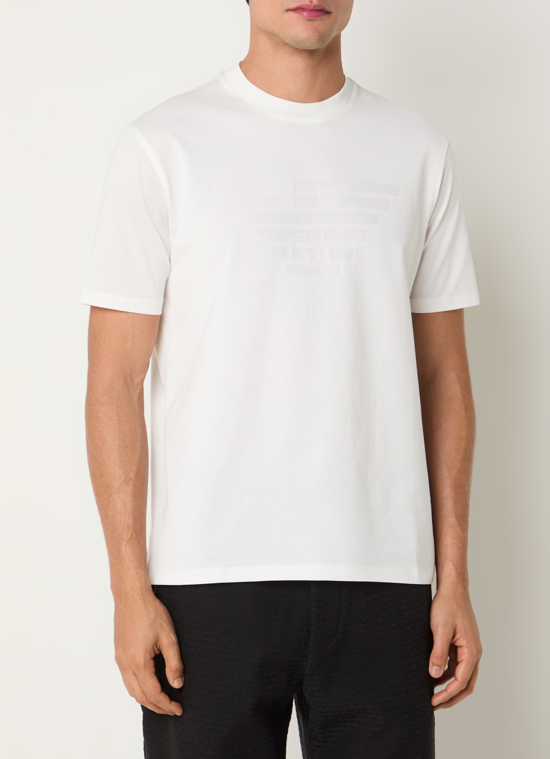 Armani T-shirt met logo - detail 4 bordeauxrood