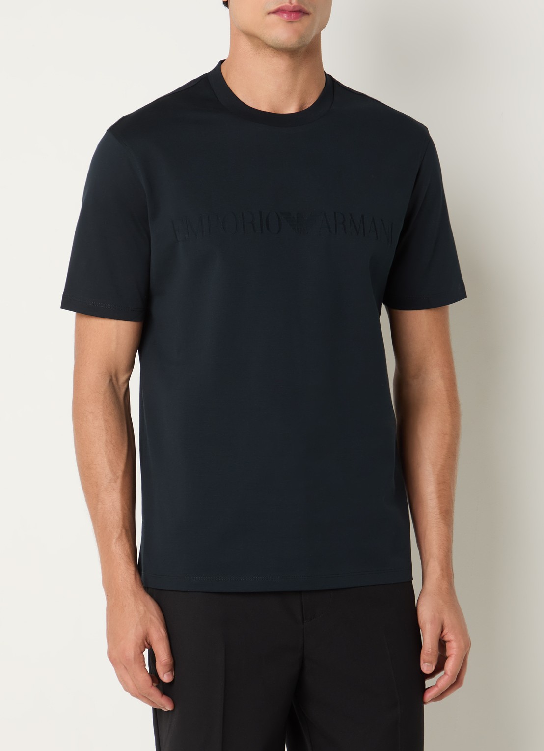 Armani T-shirt met logo - detail 4 royalblauw