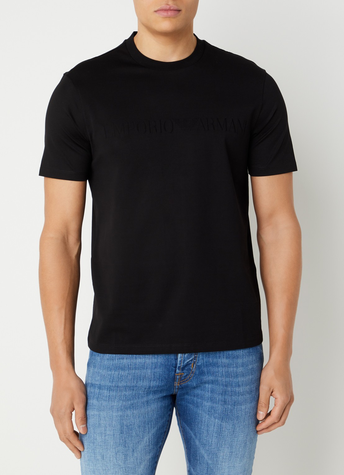 Armani T-shirt met logo - detail 4 donkerblauw
