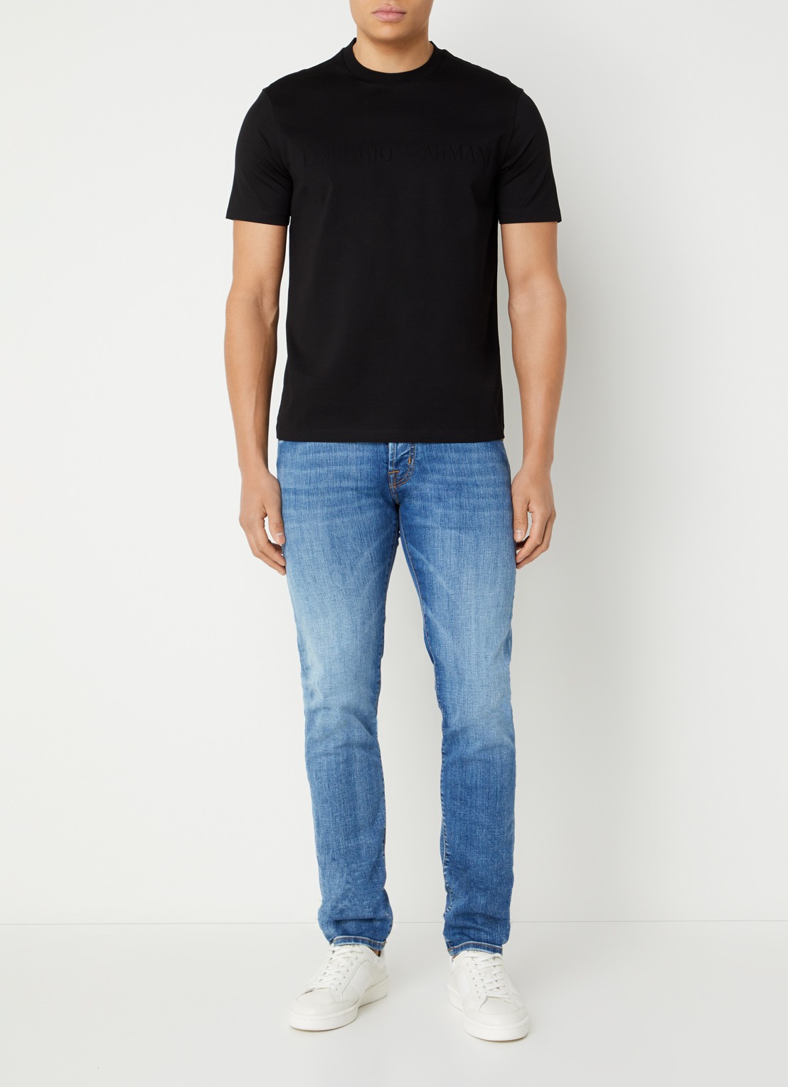 Armani T-shirt met logo - voorkant 2 donkerblauw