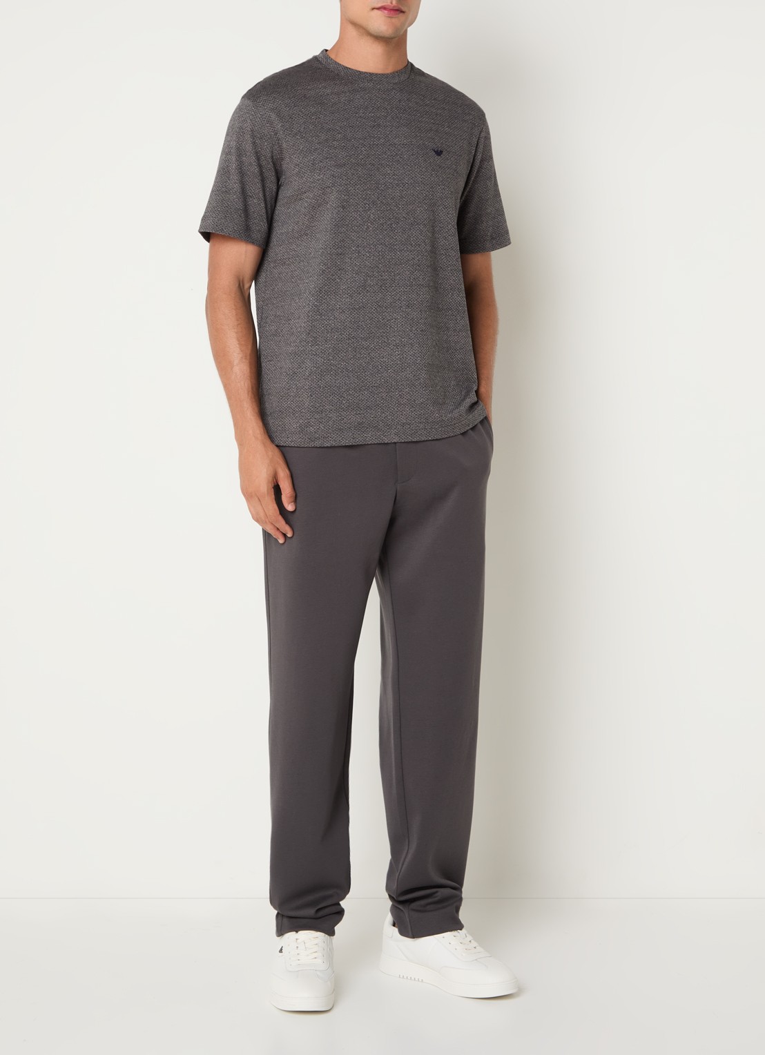 Armani T-shirt met logo - voorkant 2 antraciet
