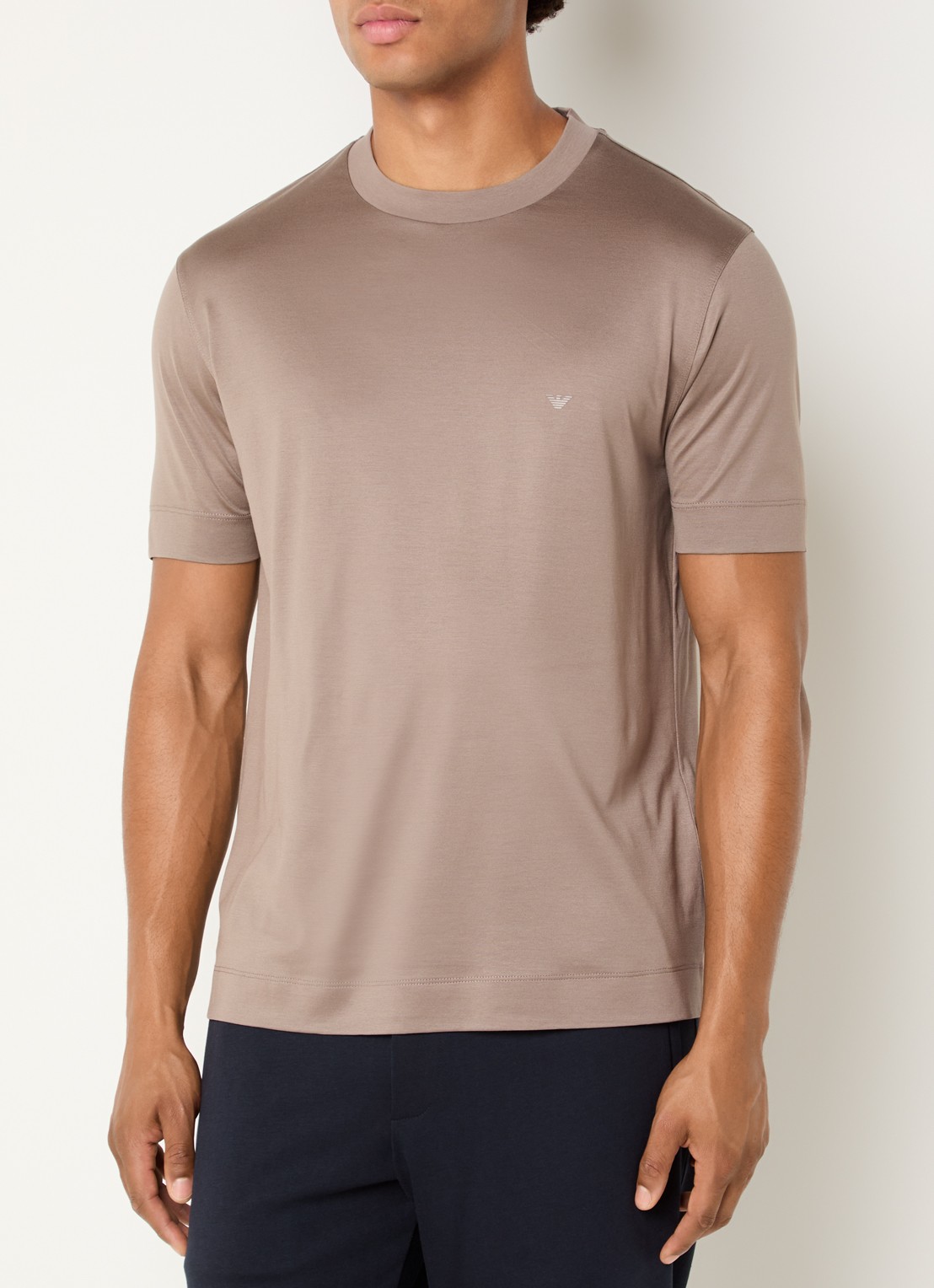 Armani T-shirt met logo - detail 2 lichtbruin