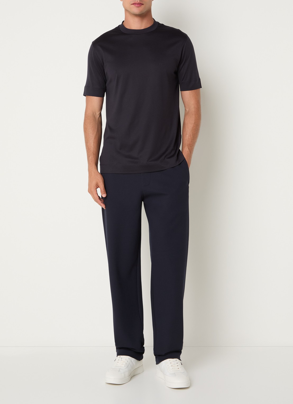 Armani T-shirt met logo - voorkant 2 donkerblauw
