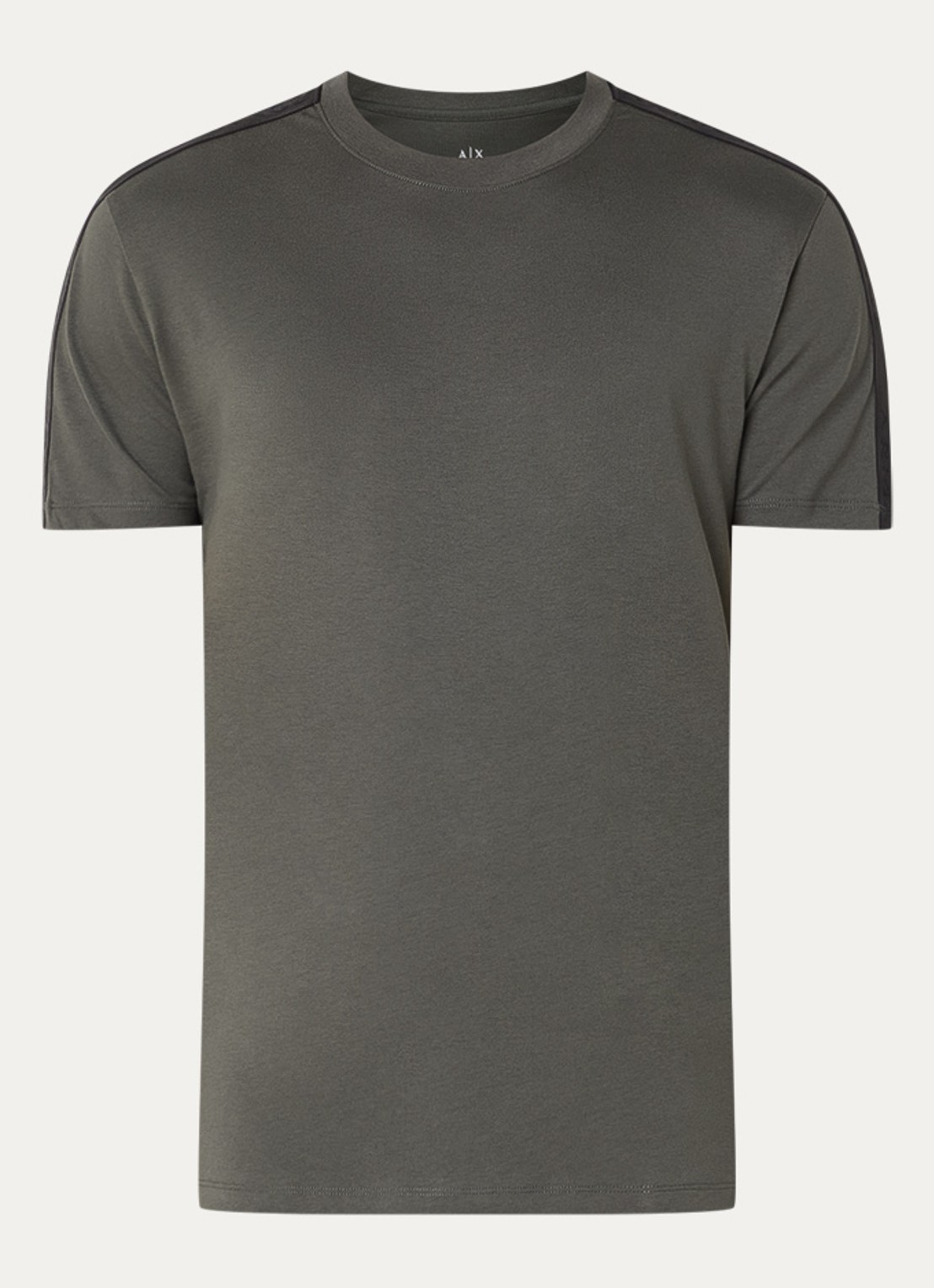Armani T-shirt met logoband - voorkant olijfgroen