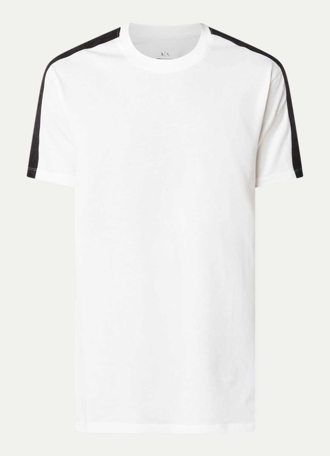 Armani T-shirt met logoband - voorkant 3 gebroken wit