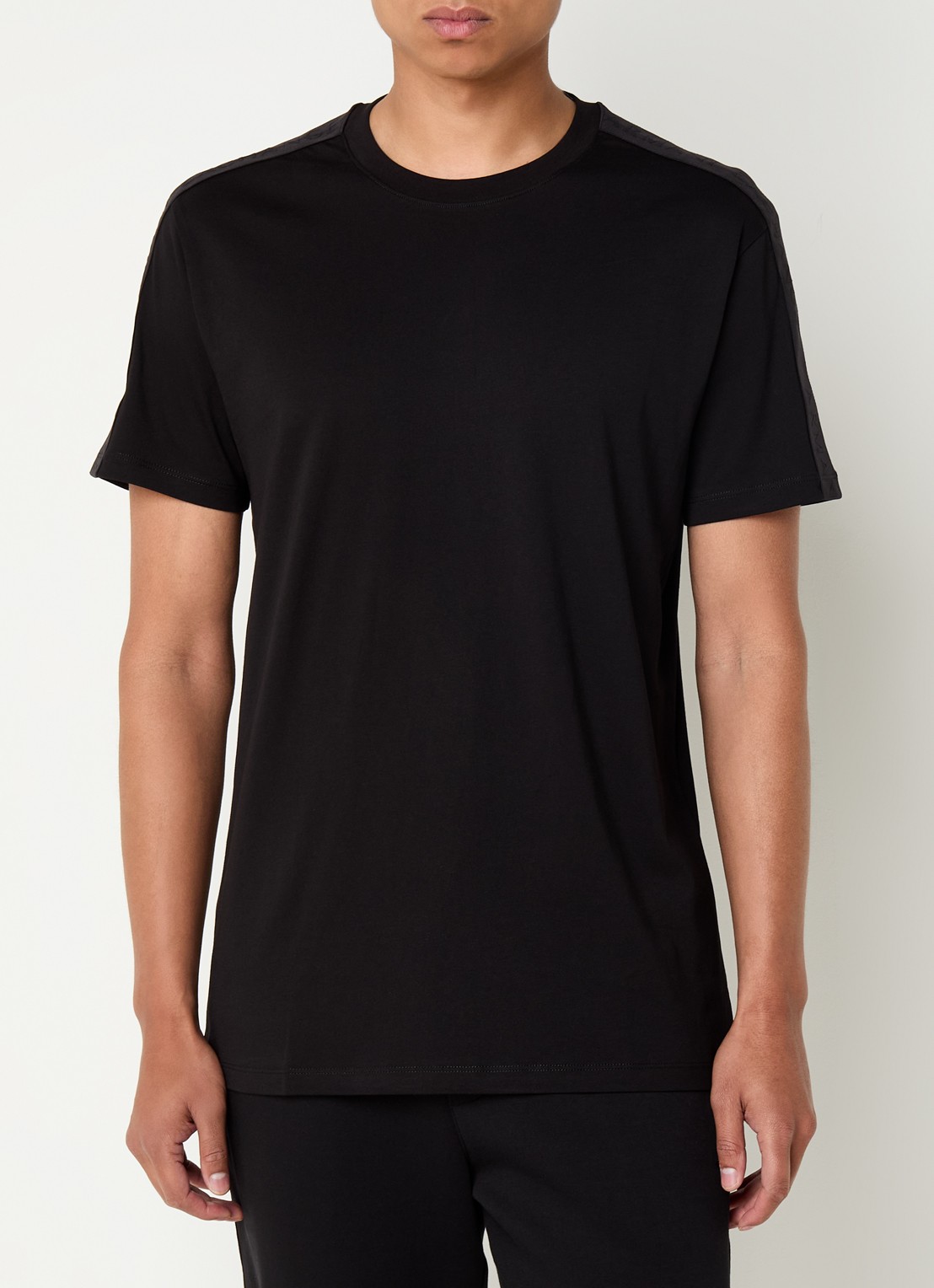Armani T-shirt met logoband - detail 4 zwart