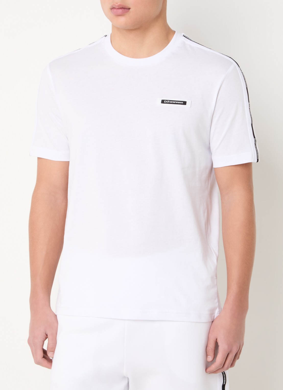 Armani T-shirt met logoband - detail 3 wit