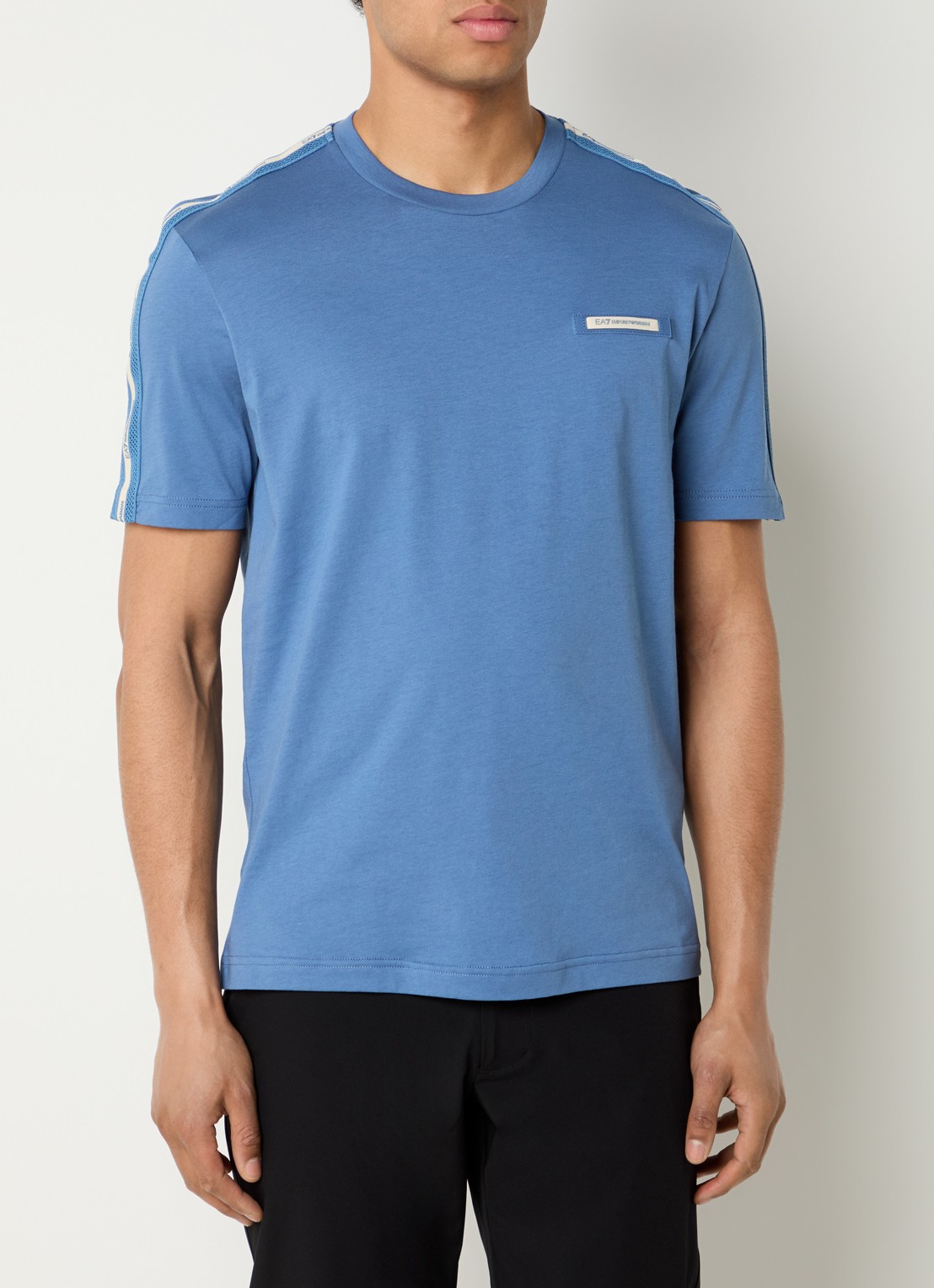 Armani T-shirt met logoband - detail 4 blauwgrijs
