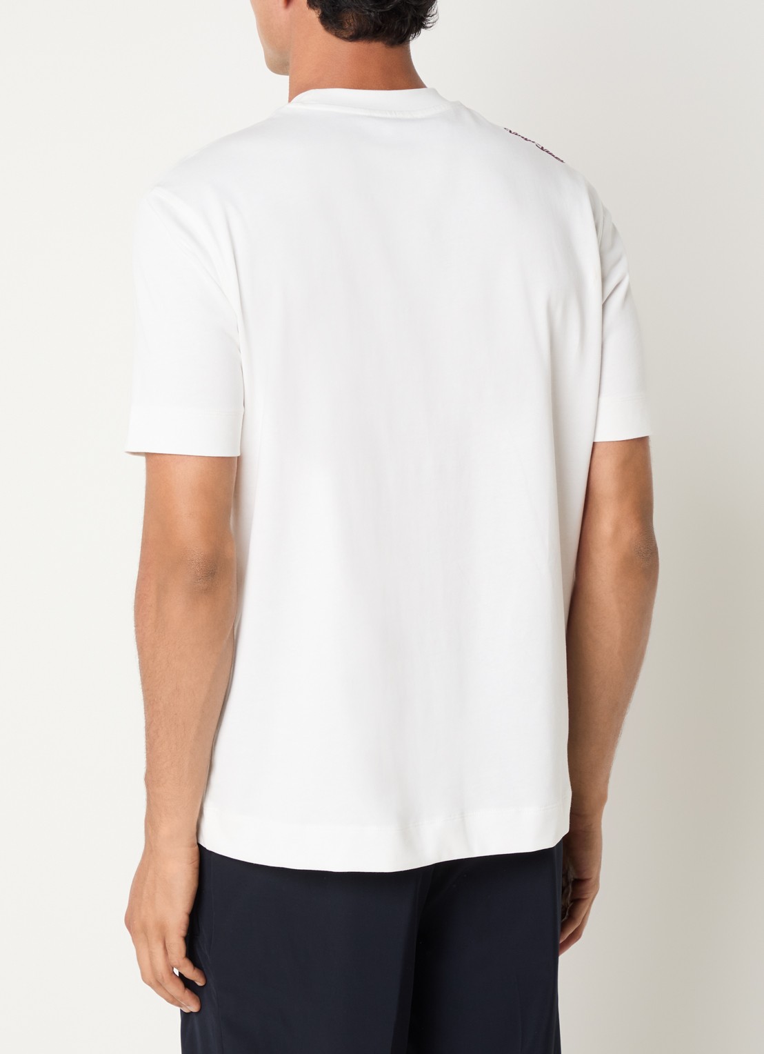 Armani T-shirt met logobordring - achterkant 2 wit