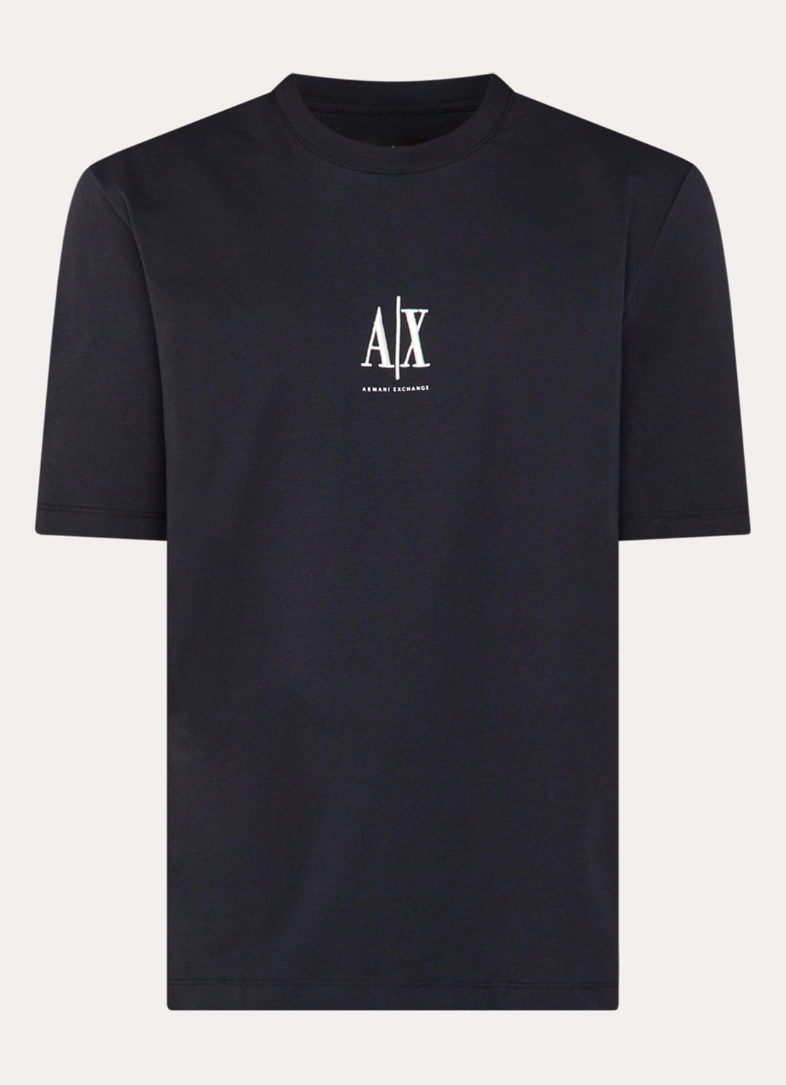 Armani T-shirt met logoborduring - voorkant donkerblauw