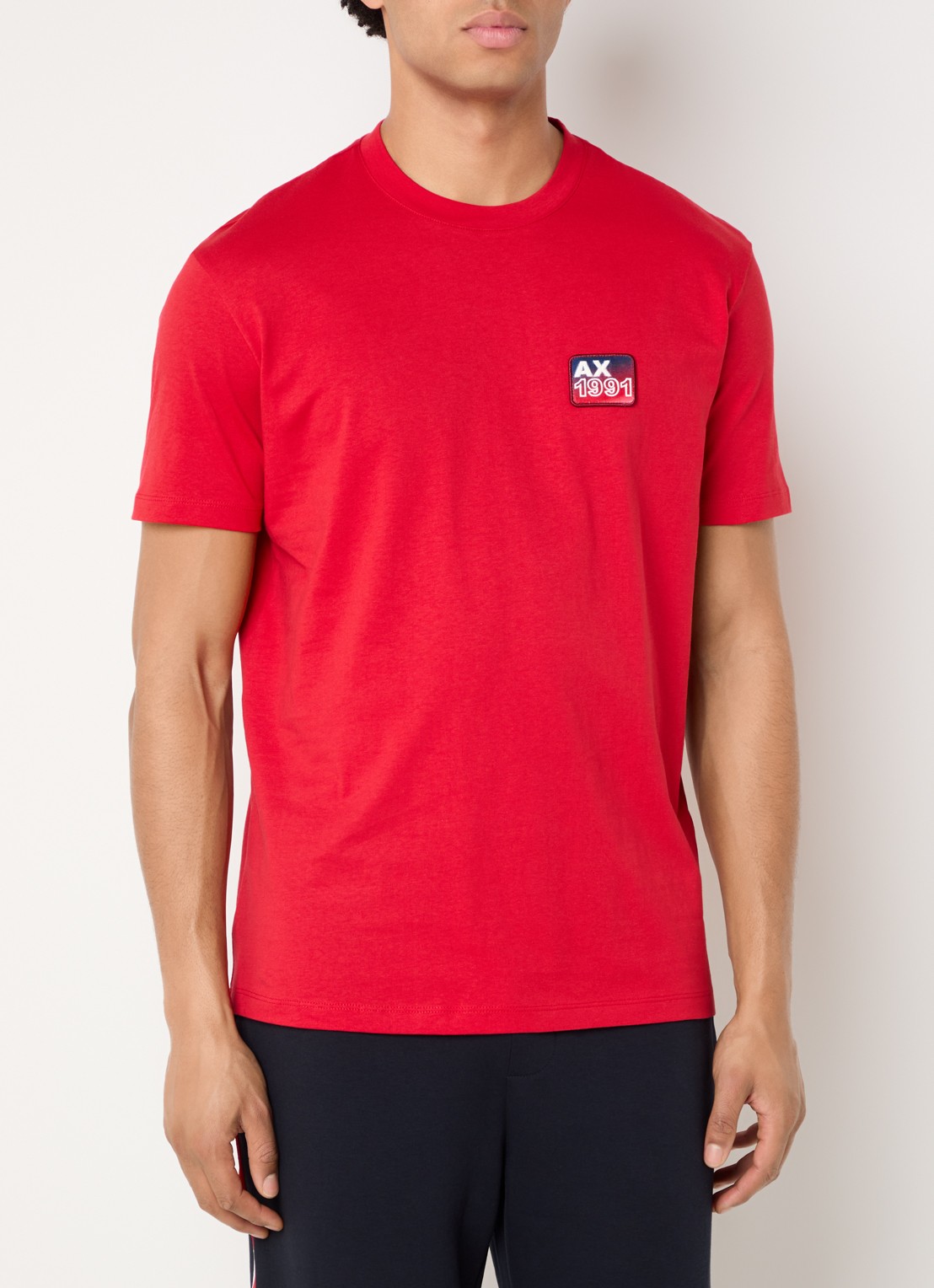 Armani T-shirt met logoborduring - detail 4 rood