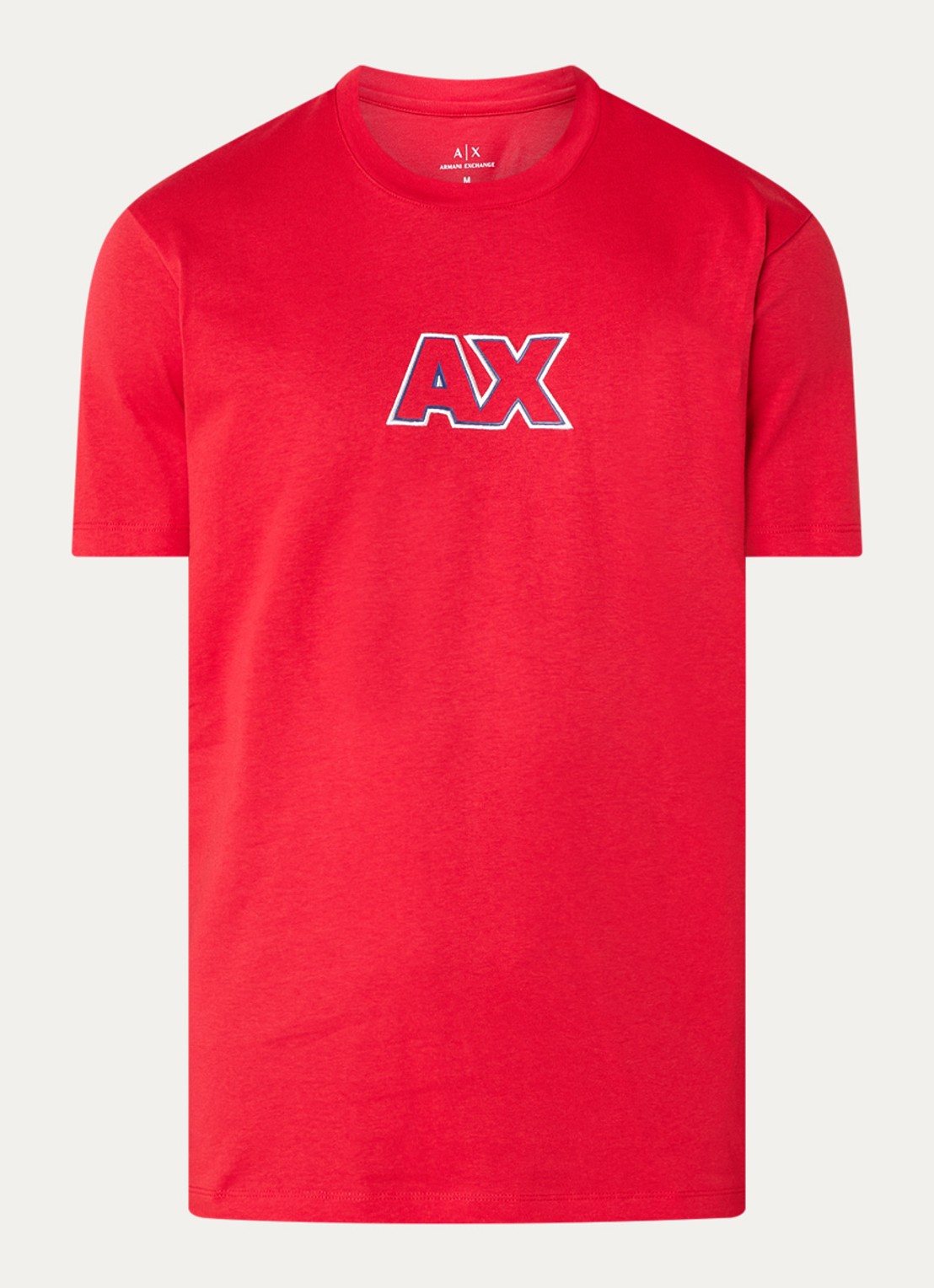 Armani T-shirt met logoborduring - voorkant rood