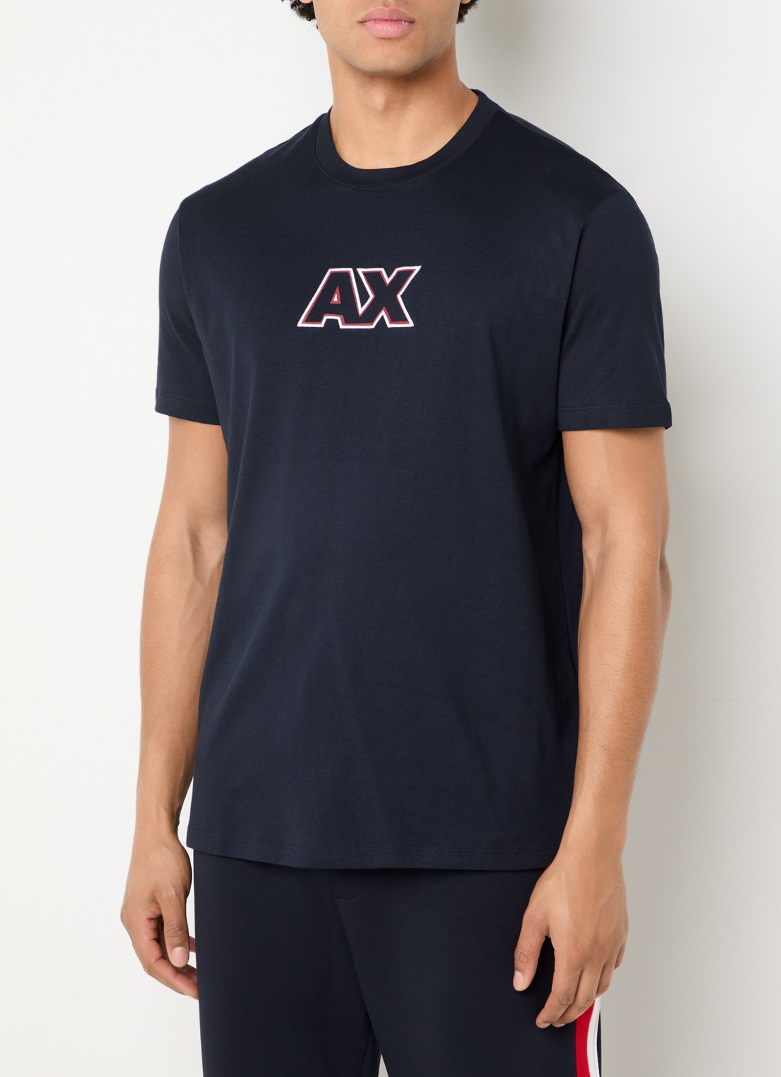 Armani T-shirt met logoborduring - detail 3 donkerblauw