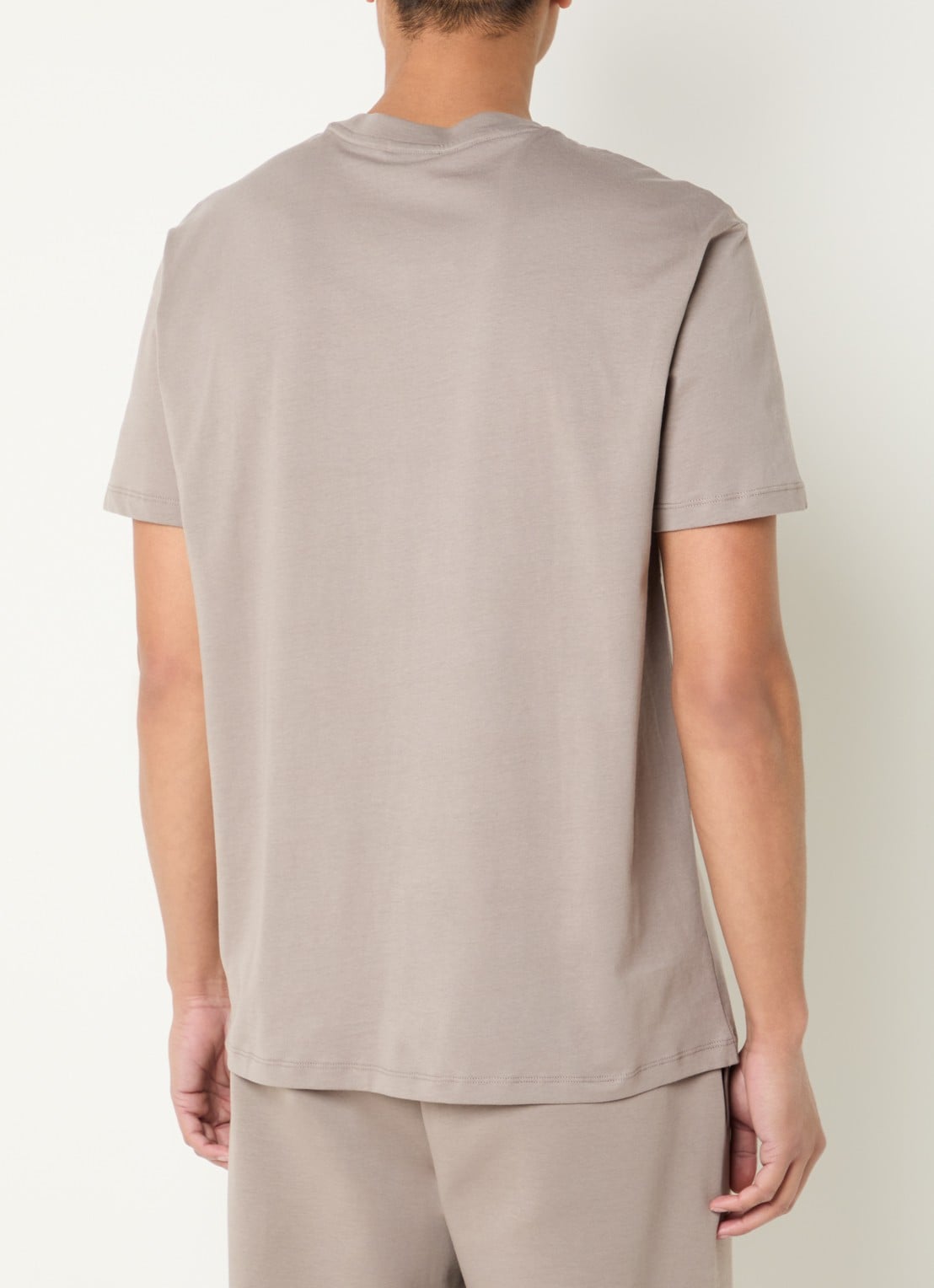 Armani T-shirt met logoborduring - achterkant 3 zand