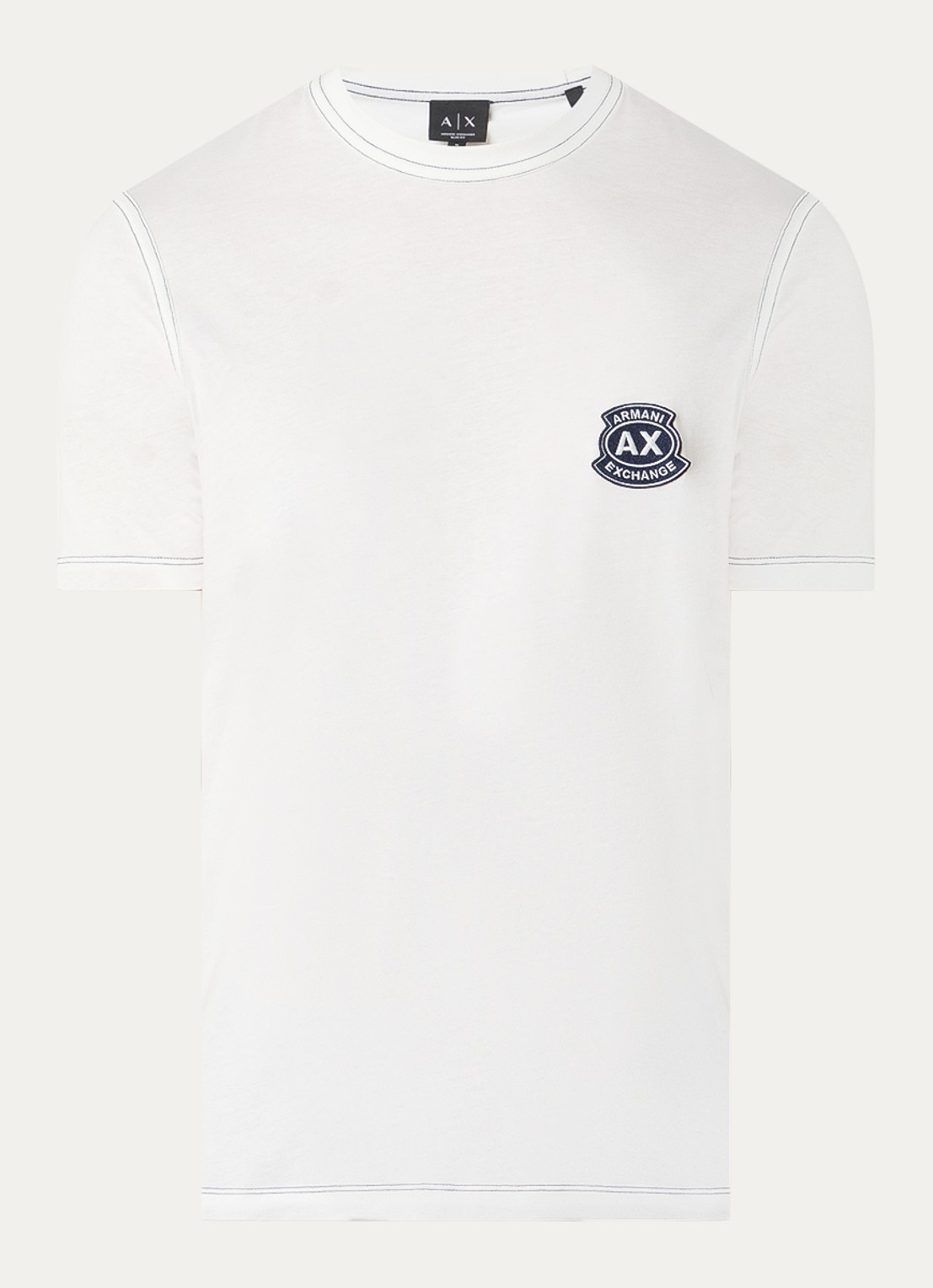 Armani T-shirt met logoborduring - voorkant 3 wit