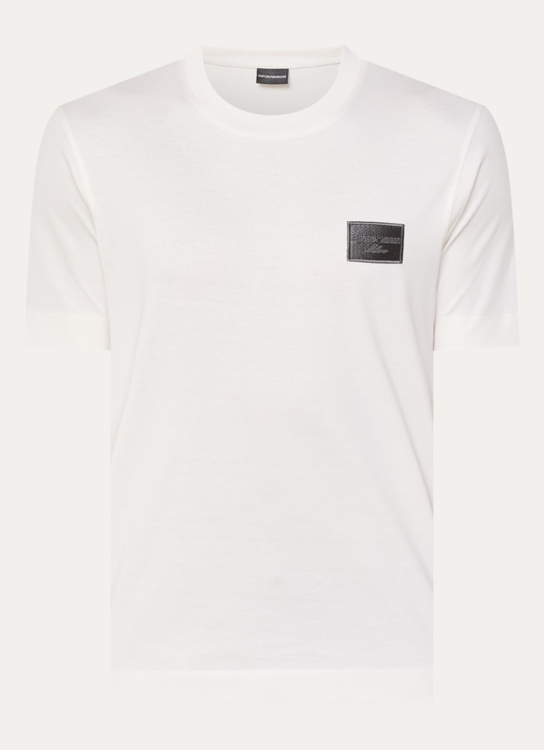 Armani T-shirt met logoborduring - voorkant 3 wit