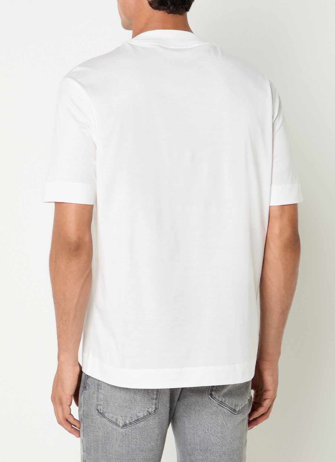 Armani T-shirt met logoborduring - achterkant 4 gebroken wit