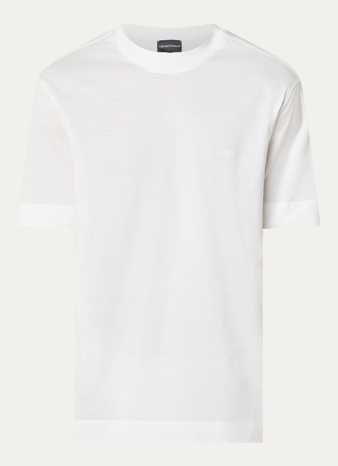 Armani T-shirt met logoborduring - voorkant 2 gebroken wit