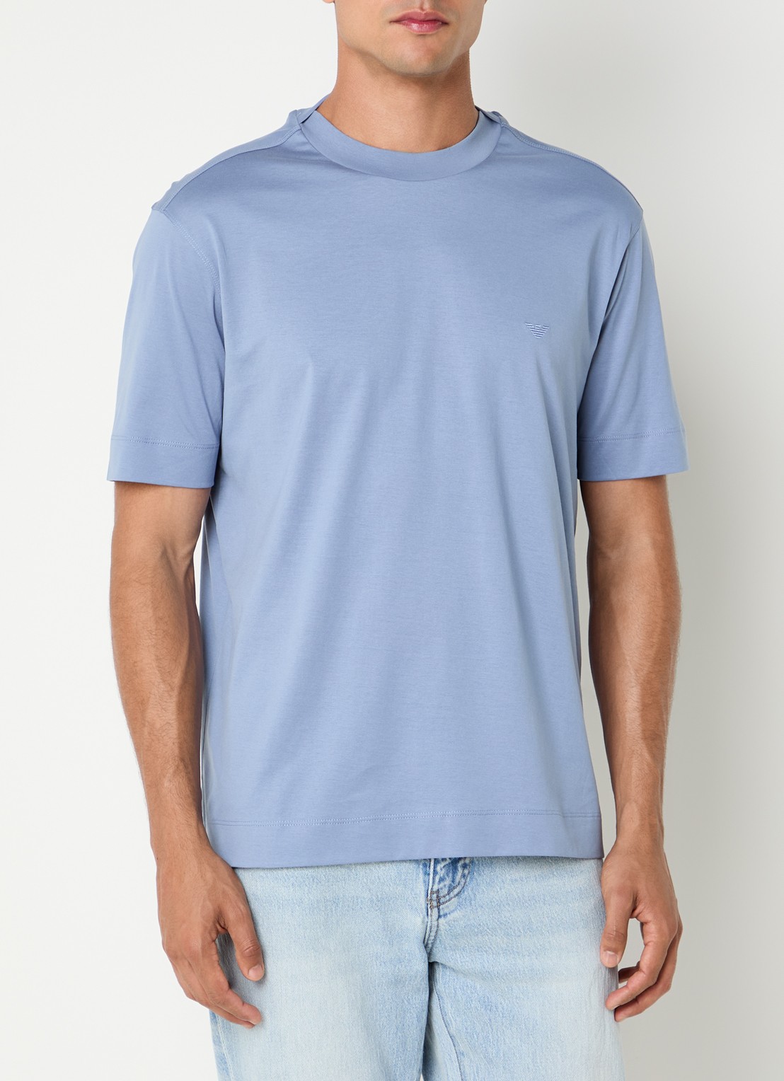 Armani T-shirt met logoborduring - detail 2 ivoor