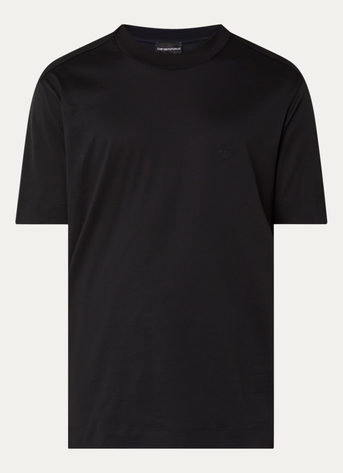 Armani T-shirt met logoborduring - voorkant 3 zwart