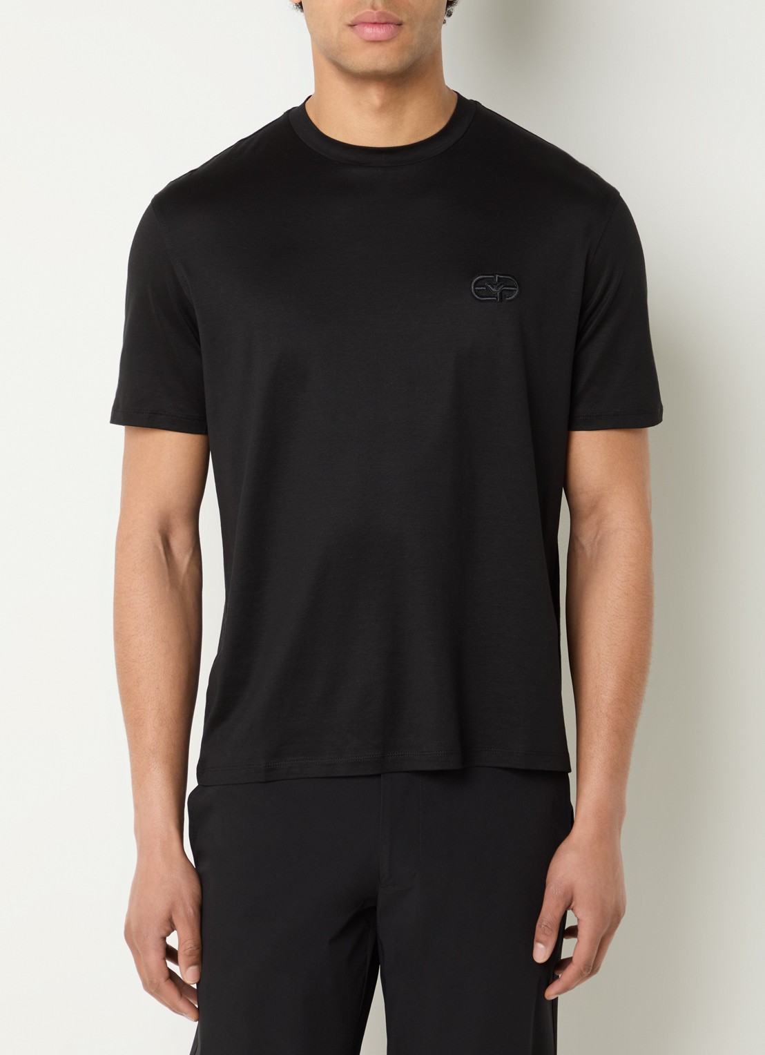 Armani T-shirt met logoborduring - detail 2 zwart